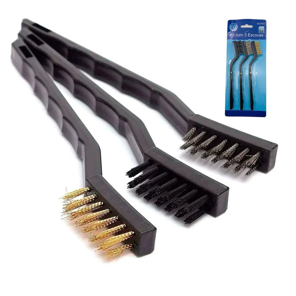 Escovas de Aço Multiuso Kit 3 Pcs