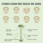 Rolos Rolinho Massageador Pedra Jade Rosto Facial Anti Rugas Cor:Verde