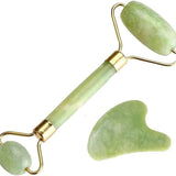 Rolos Rolinho Massageador Pedra Jade Rosto Facial Anti Rugas Cor:Verde