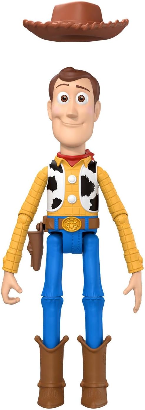 Boneco Woody Toy Story Disney Pixar Mattel. Com aprox. 18 cm e articulações móveis. Ideal para aventuras da nova geração. Para crianças a partir de 3 anos.