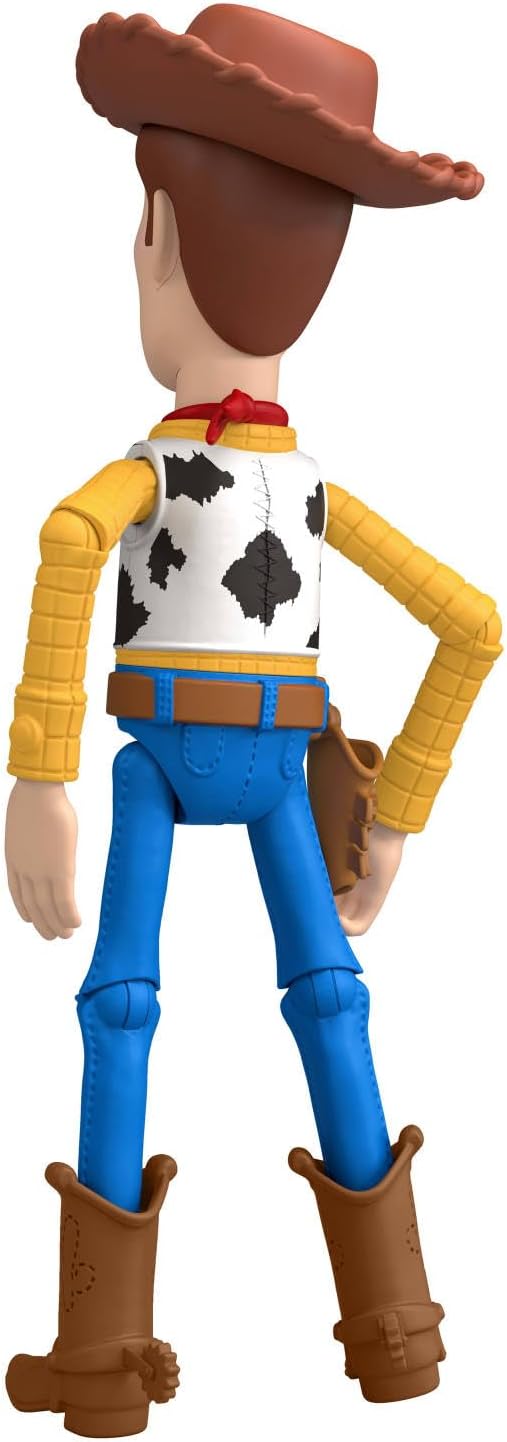 Boneco Woody Toy Story Disney Pixar Mattel. Com aprox. 18 cm e articulações móveis. Ideal para aventuras da nova geração. Para crianças a partir de 3 anos.