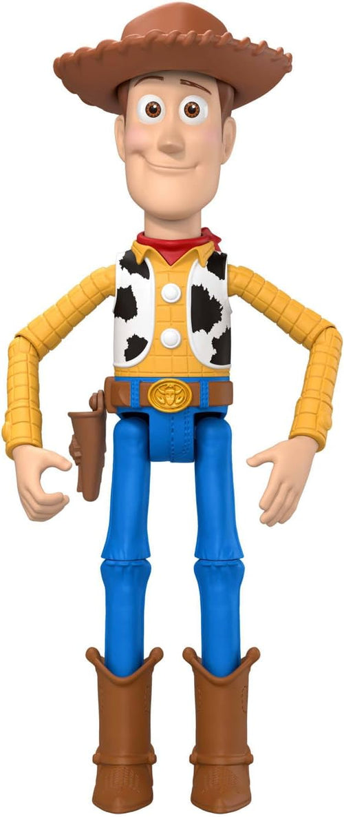Boneco Woody Toy Story Disney Pixar Mattel. Com aprox. 18 cm e articulações móveis. Ideal para aventuras da nova geração. Para crianças a partir de 3 anos.