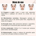 Massageador Facial LED 3 Modos, Aparelho Anti-Rugas para Rosto e Pescoço, Tratamento Estético Vibratório com Luz LED Para Elevação da Pele Lifting Bivolt Recarregável (Preto).