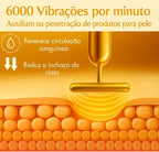 Massageador Facial Gold Efeito Lifting - Redução de Rugas e Linhas de Expressão - Diminui Papada, Olheiras e Inchaço - Estimula Colágeno e Absorção de Cremes