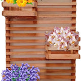 Jardim Vertical 60 x 40 Painel Madeira 3 Cachepots 18x20