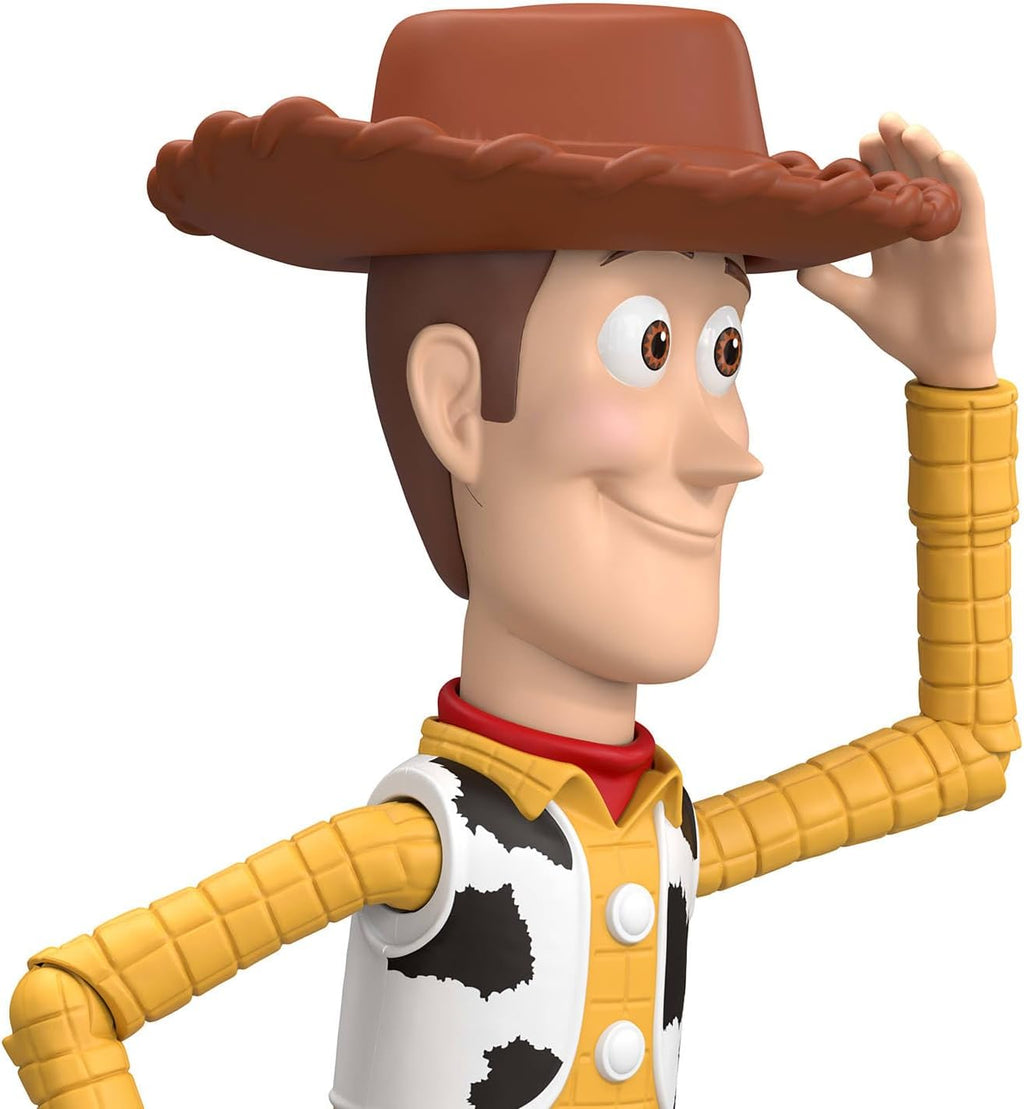 Boneco Woody Toy Story Disney Pixar Mattel. Com aprox. 18 cm e articulações móveis. Ideal para aventuras da nova geração. Para crianças a partir de 3 anos.