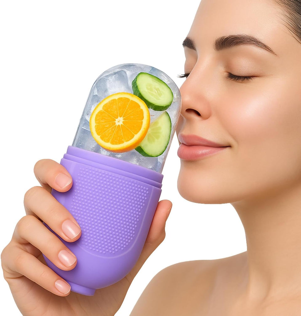 Rolo Facial de Gelo em Silicone Massageador Facial para Rosto Reduz Inchaço Melhora Circulação e Fecha Poros (Cor sortido)