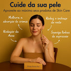 Massageador Facial Gold Efeito Lifting - Redução de Rugas e Linhas de Expressão - Diminui Papada, Olheiras e Inchaço - Estimula Colágeno e Absorção de Cremes
