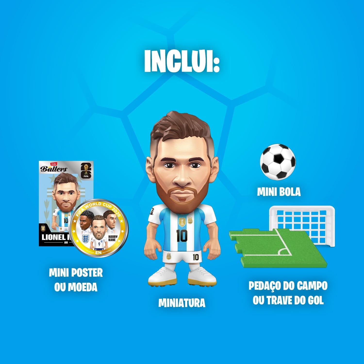 Candide, FIFA World Cup 2026 Ballers, Boneco Surpresa, Acompanha Acessórios - 1 Miniatura