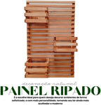Jardim Vertical 60 x 40 Painel Madeira 3 Cachepots 18x20