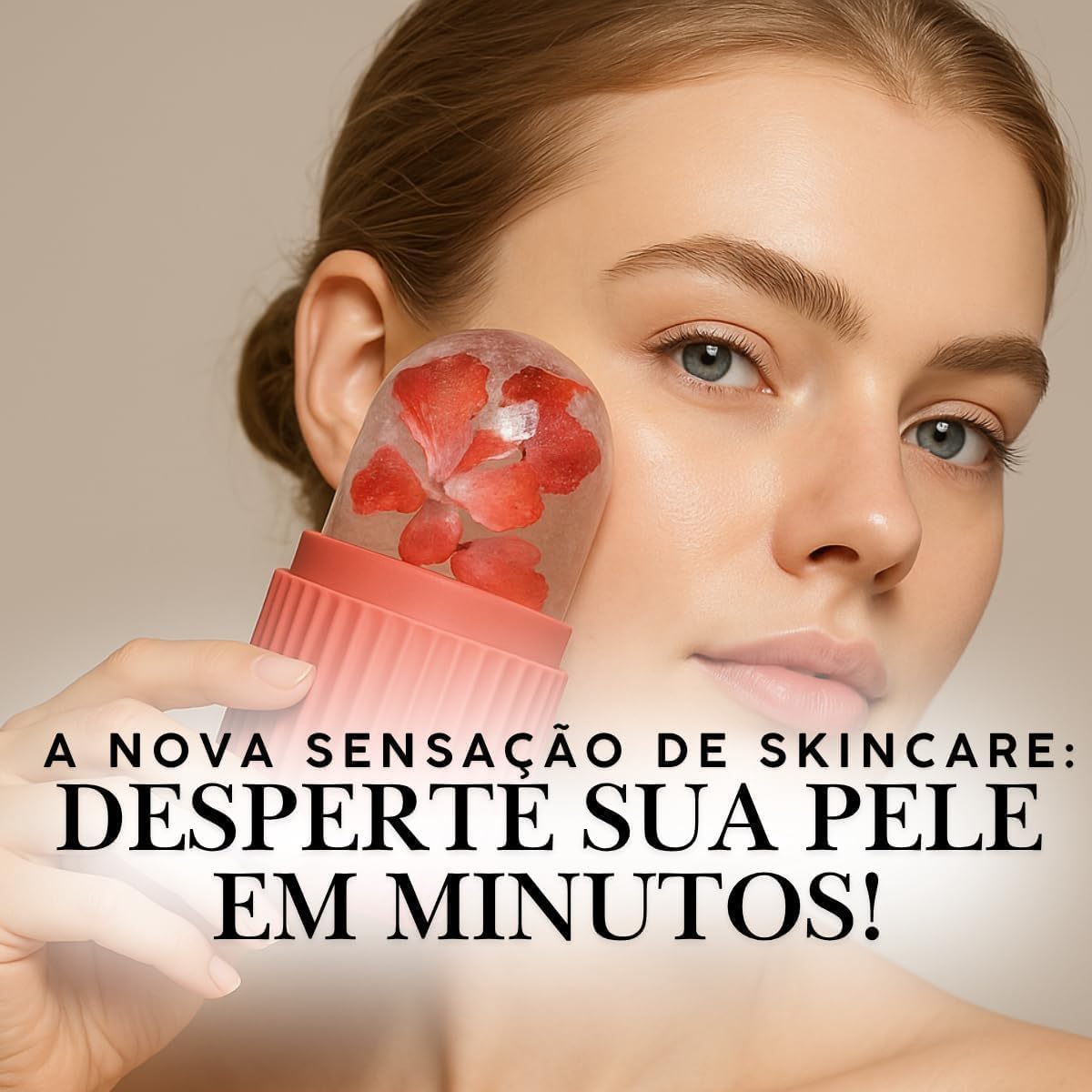 Rolo Facial de Gelo em Silicone Massageador Facial para Rosto Reduz Inchaço Melhora Circulação e Fecha Poros (Cor sortido)