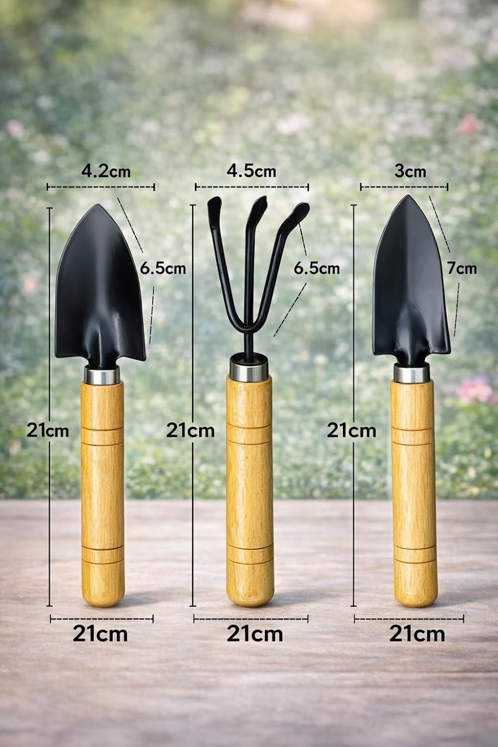 Kit Ferramentas De Jardinagem Mini Pá Rastelo Garfo Manual 21Cm Profissional Para Plantas Jardim Vasos