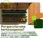 Jardim Vertical 60 x 40 Painel Madeira 3 Cachepots 18x20