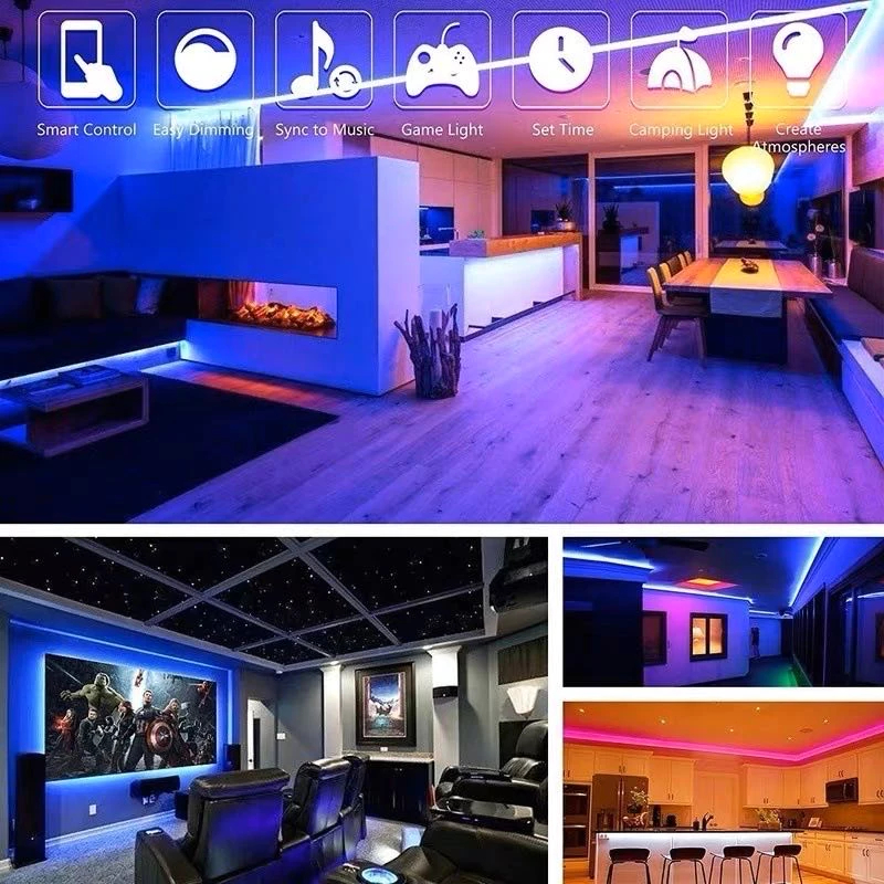 Fita LED RGB 5 Metros Colorida com Controle Remoto e Fonte 12V