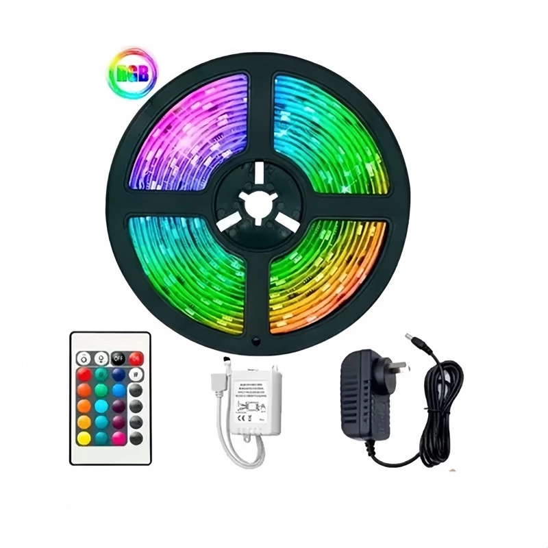 Fita LED RGB 5 Metros Colorida com Controle Remoto e Fonte 12V