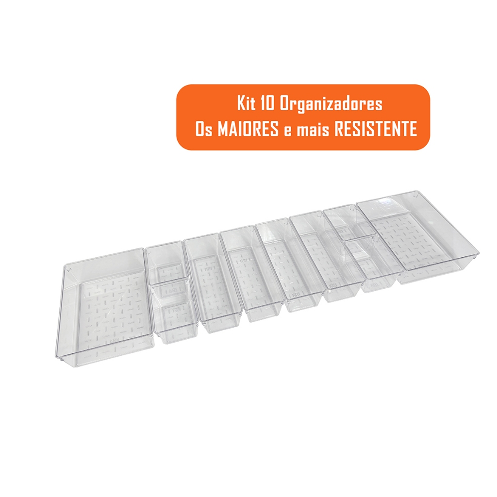 Kit de 10 Organizadores Multiuso Acrilico Rebirth