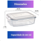 Kit 6 Potes de Vidro Herméticos 640ML