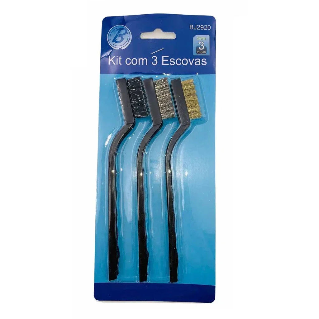 Escovas de Aço Multiuso Kit 3 Pcs