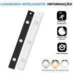 Luminária LED com Sensor de Movimento Recarregável USB 3 Cores