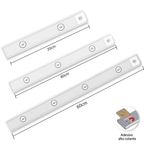 Luminária LED com Sensor de Movimento Recarregável USB 3 Cores