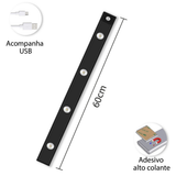 Luminária LED com Sensor de Movimento Recarregável USB 3 Cores