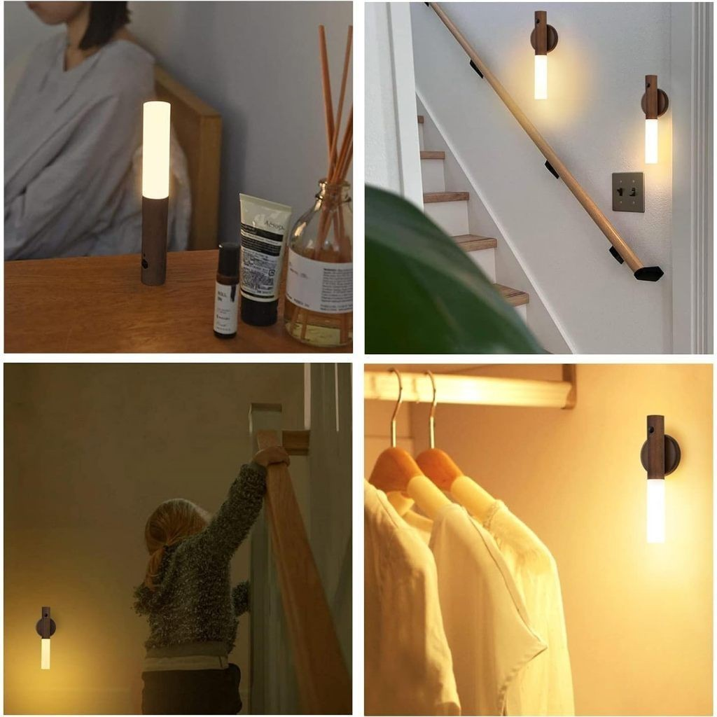 Luminária LED Recarregável com Sensor de Movimento Luz Noturna USB